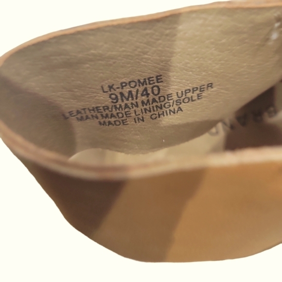 Lucky Brand Women's Tan Leather Pomee Buff Ankle Strap Wood Block Heels Size 9 - Picture 5 of 9